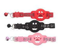 Veemoon Lot de 3 Colliers de Repérage Réfléchissants pour Chats et Chiots avec Clochette Intégrée Support Compatible avec Traceur Confortables et Visibles pour Balades Nocturnes