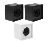 Veemoon Lot de 3 Drapeaux pour Microphone en ABS Robuste Forme Cube Carré 7X5 CM Noir et Blanc Station Portable pour Logo Micro Accessoires pour Interview et Reportage Journalistique