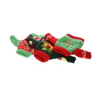 Veemoon Lot de 3 Housses de Bouteille de Noël en Tricot Décorations Festives pour Bouteille de Vin Manchons Rouges Motifs Cerf Cloche et Couronne Accessoires pour Décoration de Table