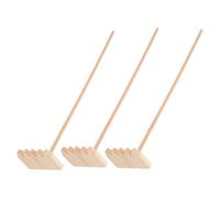 Veemoon Lot de 3 Mini Râteaux en Bambou pour Bac à Sable Zen Outils de Table pour Sable Petits Accessoires de Jardin Zen pour Décoration de Micro-Paysages et Contemplation à Domicile ou