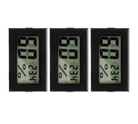 Veemoon Lot de 3 Mini Thermomètres-hygromètres Numériques D'intérieur, Compact, Précision Hygromètre pour Plantes et Hydromètre pour Humidité, Maison Bureau Serrage, Format Intégré Noir