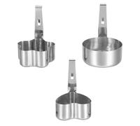 Veemoon Lot de 3 moules à œufs pour cuisson vapeur - Cuiseurs à œufs en forme de cœur en acier inoxydable avec crochet de suspension - Moules réutilisables pour petits-déjeuners, sandwichs et