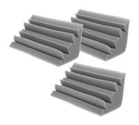 Veemoon Lot de 3 Mousses Insonorisantes Basse Fréquence 12X12X24 CM Gris Ignifuge pour Acoustique Studio Piège à Basses d'Angle et Cale Murale Acoustique Professionnelle