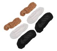 Veemoon Lot de 3 Paires de Housses D’Accoudoirs pour Chaise de Bureau en Tissu Jacquard Extensible Lavables et Résistantes à L’Eau Taille 32X8 CM Couleurs Noir Gris Clair et Café