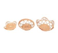 Veemoon Lot de 3 Paniers Muraux Suspendus en Rotin Tressé Ajouré Décoration Murale Panier en Osier Naturel Décoratifs Artisanaux pour Salon et Chambre Style Rustique Campagne