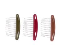 Veemoon Lot de 3 Peignes à Dents Larges Antidérapants Multicolores pour Coiffure, Accessoires Cheveux Épais, Crête Latérale de Tortue, Adaptés Chignons et Coiffures Couleur Aléatoire