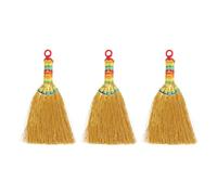 Veemoon Lot de 3 Pendentifs de Chevet de Balai Rétro en Paille Dorée, Décoration Artisanale DIY, Ornements Suspendus pour Porte-clés et Embellissements Créatifs, Accessoires Décoratifs