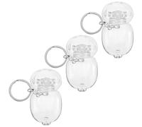 Veemoon Lot de 3 Porte-clés Capsule Transparente pour Collecte et Rangement de Poils D’Animaux, Boîte Souvenir Étanche pour Poils de Lapin, Chat et Chien, Accessoire Commémoratif