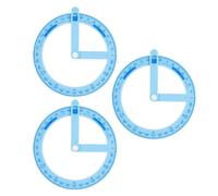 Veemoon Lot de 3 Rapporteurs en Plastique Abs Bras Oscillant Bleu, Outil Pédagogique pour Apprendre Angles en ournitures de Mathématiques pour Élèves et Enseignants
