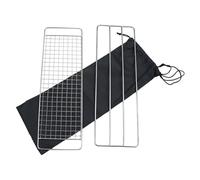 Veemoon Lot de 3 set de Grilles Barbecue en Acier Inoxydable 304 Résistantes à la Chaleur Support et Paquet de Rangement Noir Accessoires pour Cuisson en Plein Air pour Camping et