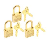 Veemoon Lot de 3 Set de Petits Cadenas à Loquet Ancien pour Boîte en Bois, Coffret à Bijoux Vintage, Accessoires Jeu Garçon et Filles Thème Pirate, Cadenas Légers Dorés pour Chasse