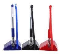 Veemoon Lot de 3 Stylos de Comptoir à Encre Gel Antivol avec Support, Stylo de Bureau de Sécurité Noir, Bleu, Rouge, pour Réception, Banques et Lieux Publics