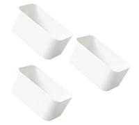 Veemoon Lot de 3 Supports Muraux Adhésifs en Plastique Blanc sans Clou pour Télécommandes et Petits Objets Boîte de Rangement Compacte pour Salle de Bain et Bureau Installation Facile