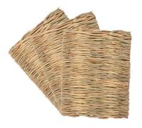Veemoon Lot de 3 Tapis en Paille Sèche pour Lapin et Cochon d'Inde, Tapis Naturel Vert pour Cage, à Mâcher et Protection des Pattes, pour Petits Animaux