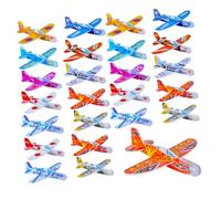 Veemoon Lot de 30 Avions Jouets à Lancer Miniatures en Plastique Coloré, Planeurs Légers pour Garçon et Filles, Jouets D'extérieur pour Jeux Plein Air et Développement Style Aléatoire