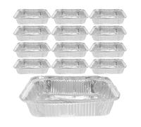 Veemoon Lot de 30 Barquettes en Aluminium Jetables 20 X 20 CM Moules Carrés sans Couvercle pour Pâtisserie Cuisson Uniforme Compatibles Four et Friteuse à Air Usage Domestique et