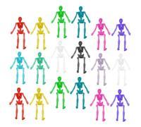 Veemoon Lot de 36 Jouets Extensibles Squelette Halloween en TPR, Petits Jouets Amusants à Décompression pour Garçon et Filles, Présents de Fête Colorés et Décorations Couleur Aléatoire