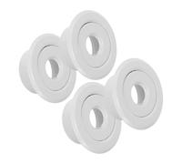 Veemoon Lot de 4 Anneaux de Finition Métalliques Chromés 24mm pour Gicleurs Encastrés, Plaques de Recouvrement Universelles pour Sprinklers de Plafond, Cache Décoratif Blanc