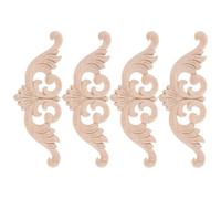 Veemoon Lot de 4 Appliques en Bois : incrustations décoratives en Bois sculpté, Non peintes, pour décorer Vos Meubles (Porte de lit, Armoire, etc.) à Faire soi-même.