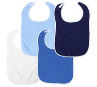 Veemoon Lot de 4 Bavoirs Adultes en Polaire Polyester Double Face Imperméables et Réutilisables Protection Anti-taches pour Repas Adaptés aux Personnes Âgées et Handicapées