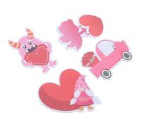 Veemoon Lot de 4 Blocs-Notes Autocollants Mignons Saint-Valentin 30 Pages Détachables en Papier Adhésif pour Bureau et Scrapbooking Autocollants Mémo Pratiques pour Notes Messages et