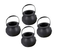 Veemoon Lot de 4 Bocaux à Bonbons D'halloween Noirs de Chaudron de Sorcière, Taille 5x7 Cm, Seaux Portables pour Garçon et Filles, Décorations Festives et Contenants pour Friandises,