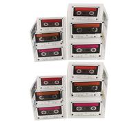 Veemoon Lot de 4 Boîtes à Bonbons Multifonctions en Plastique de Cassette Audio, Grand et Petit Modèles, Seaux Rétro pour Décoration de Fête Années 80, Centre de Table pour Anniversaire