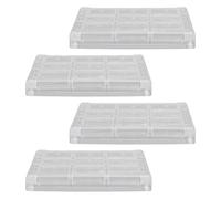 Veemoon Lot de 4 Boîtes à Fards à Paupières Carrées Transparentes 9 Compartiments Conteneur de Rangement Maquillage Portable Compact pour Cosmétiques et Voyage
