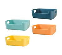 Veemoon Lot de 4 Boîtes de Rangement Murales sans Perforation Multifonctionnelles en Plastique Solide Couleurs Pastel pour Organisation Maison et Bureau