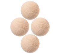 Veemoon Lot de 4 Boules de Croquet en Bois Brut 6 Cm Sphères Rondes Non Finies pour Jeux de Plein Air Jardin et Loisirs Créatifs Polyvalents