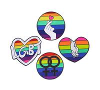 Veemoon Lot de 4 Broches de Poitrine Lgbt en Accessoires Décoratifs Colorés Badges de Cœur Épingles pour Événements et Tenues