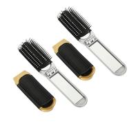 Veemoon Lot De 4 Brosses à Cheveux Pliables Miroir, Petites, Légères, Pour Massage Et Démêlage, Femmes Et Hommes, Voyage Et Poche, Coloris or Et Argenté