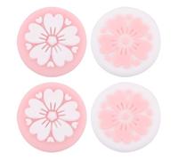 Veemoon Lot de 4 Capuchons de Protection en Silicone Rose Sakura pour Joystick Switch Accessoires Antidérapants Résistants à l'usure Compatibles Manettes Switch Protection Solide pour
