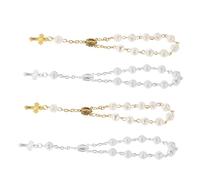 Veemoon Lot De 4 Chapelets De Baptême Pour Bébé, Petits Chapelets, Religieux Pour Baptême, Première Communion, Mariage, Sacrement, Décoration