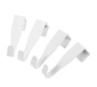 Veemoon Lot de 4 Crochets de Porte en Acier au Carbone Blanc Crochet sans Perçage pour Porte Tiroir ou Placard Support Polyvalent pour Vêtements Serviettes et Clés Organisation