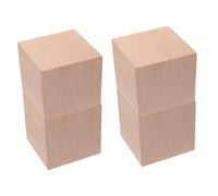 Veemoon Lot De 4 Cubes en Bois pour Activités Et Apprentissage des Mathématiques - Idéaux pour Développer Les Compétences Géométriques