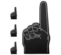 Veemoon Lot de 4 Doigts Géants en Mousse Eva Noirs à Bord Blanc, Accessoires Légers pour Mains de Pom-Pom, Encourager Esprit D’équipe et Événements Sportifs, Utilisation Réutilisable