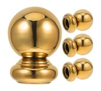 Veemoon Lot de 4 embouts de poteaux de rampe d'escalier en forme de | Finition miroir, siège rond, usage intérieur/extérieur, balcon, porche, remplacement d'ornement de rampe extérieure