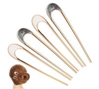 Veemoon Lot De 4 Épingles à Cheveux Françaises En Métal De U, 2 Blanches Courbées 2 Noires, Pour Femmes Aux Cheveux Fins Et Épais, Accessoires De Coiffure Pour Chignon Et Coiffures Élégantes