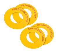 Veemoon Lot de 4 Étiquettes de Panneau D'arrêt D'urgence Jaune en Pp pour Bouton D'arrêt Mécanique, Facile à Utiliser, pour Usine et Opérations Industrielles