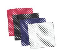 Veemoon Lot De 4 Foulards Carrés En Satin 50x50 Cm Noir Blanc Bleu Marine Rouge à Pois Rétro Multifonctionnels Pour Femmes Coiffure, Bandeaux, Accessoires De Mode Pour Soirée Et Fête