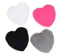 Veemoon Lot de 4 Houppettes à Maquillage Forme Cœur en Coton 100% Pur, Couleurs Assorties, pour Poudre Visage et Corps, Réutilisables et Lavables, Accessoire Cosmétique Polyvalent