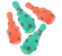 Veemoon Lot de 4 Jouets à Mâcher pour Chiens Jouets de Dentition en Caoutchouc Résistant Qui Couinent Couleurs Rouge et Vert Adaptés pour Chiots et Jeu de Rapport en Couleur Aléatoire