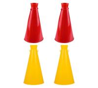 Veemoon Lot de 4 Klaxons Sportifs en Plastique pour Encouragements, Amplification Sonore Solide, pour Écoles et Fêtes