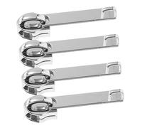 Veemoon Lot De 4 Languettes De Fermeture Éclair Double Couche Résistantes Argenté Miroir, Accessoires De Réparation Pour Valises, Usage Bagages Voyages, Compatible Cadenas à Combinaison