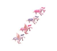 Veemoon Lot de 4 Ornements Micro-Paysage Licorne et Cheval Volant en Mousse Décoration Gâteau Créative Modèle Aléatoire pour Fête et Bricolage Présent Original