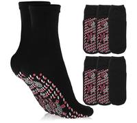 Veemoon Lot de 4 Paires de Chaussettes Thermiques Auto-chauffantes Noires -Mollet en Coton, Confortables et Respirantes, Unisexes, pour Randonnée, Ski et Activités Hivernales