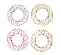 Veemoon Lot de 4 Paniers à Fleurs Mandala en Fil de Fer, Magique Multifonction 36 Formes Variées, Léger et Compact, pour Détente et Jeu, Accessoire Casse-tête Créatif Couleur Aléatoire