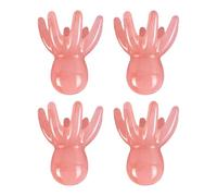 Veemoon Lot de 4 Peignes de Massage du Cuir Chevelu Pieuvre Rose Outil Manuel D’Acupression pour Relaxation Profonde Stimulation du Cuir Chevelu Format Compact Voyage Massage