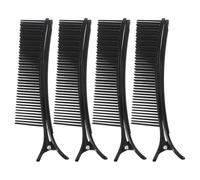 Veemoon Lot de 4 Pinces à Cheveux Noires en Plastique, Outil de Séparation des Cheveux pour Coiffure Professionnelle, Clips Coiffure Robustes pour Salon, pour Séparer les Mèches